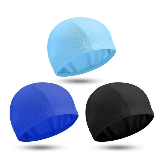 Lot De 3 Bonnets De Bain En Polyester élastique - Unisexe Pour Adultes Et Enfants