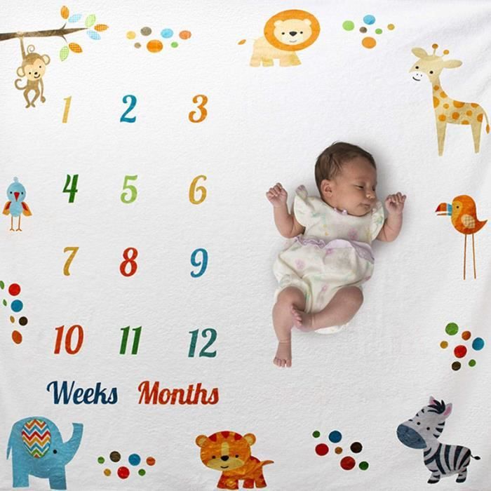 Couverture Etape Mensuelle Pour Bebe Fond Super Doux Pour Nouveau Ne100 100cm Cdiscount Puericulture Eveil Bebe