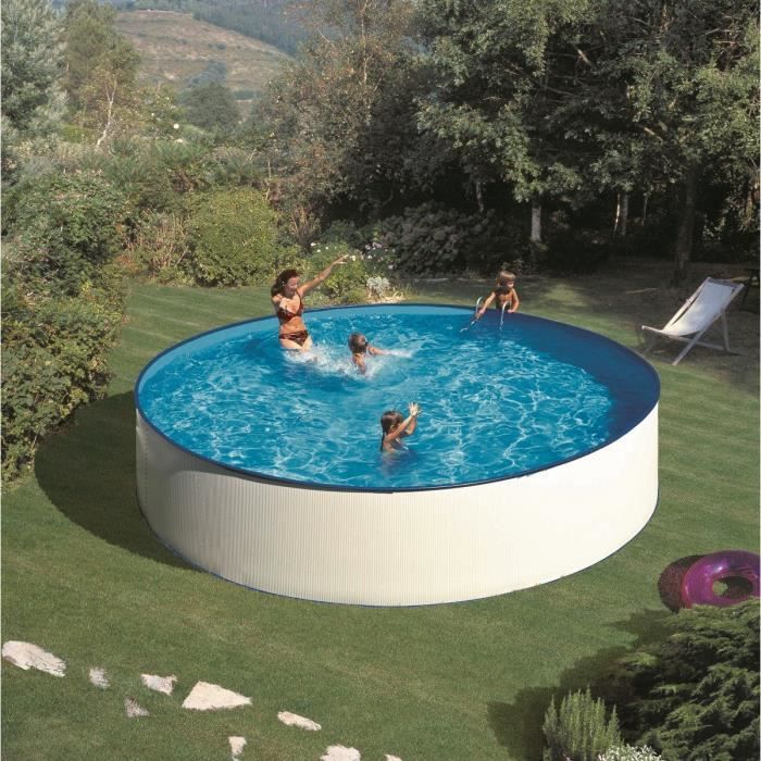 gre piscine hors sol ronde lanzarote o 450 h 90 cm gris cdiscount jardin