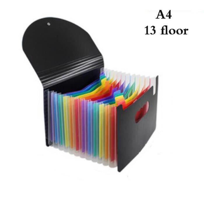 Trieur Accordéon A4 13 Poches - Fermeture Éclair - Portable - 34,5 X 27 X 3,8 Cm - Organisation Documents - 6