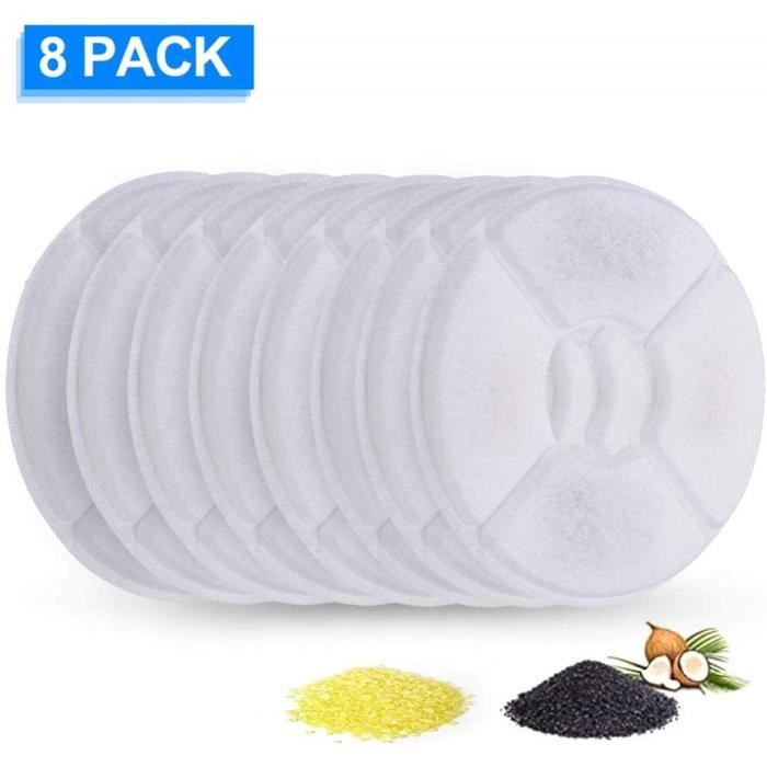 8PCS Recharge Filtres pour Fontaine à Chat Filtre à Eau