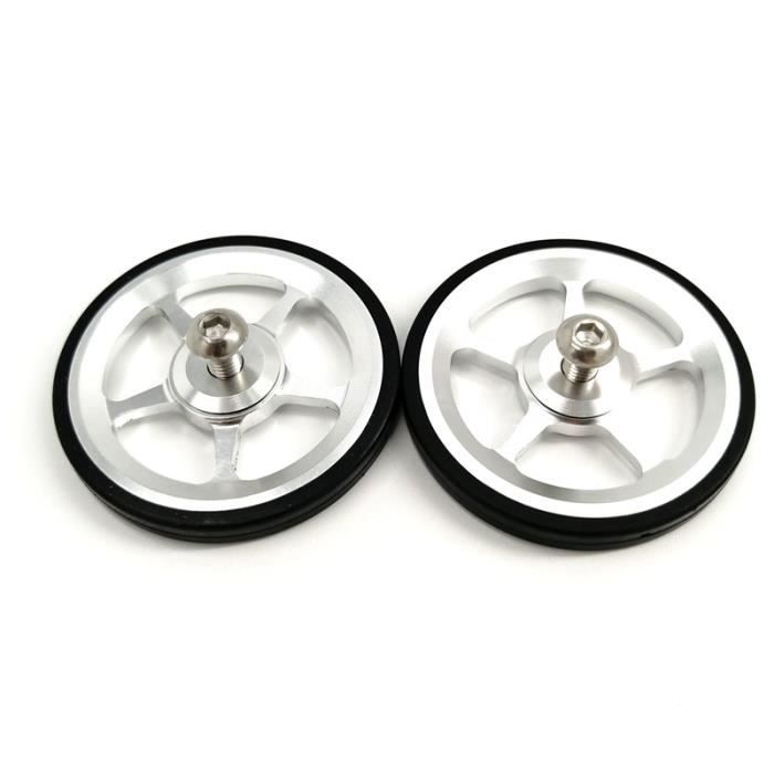 Roues Pliables Easy Wheel 70 Mm Pour Vélo Brompton Et 3Sixty - Alliage D'aluminium Et Caoutchouc, Noir