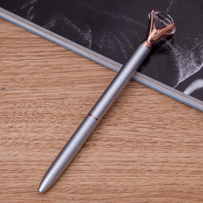 Stylo Femme Elegant Stylo à Bille Cristal Avec 140 Éléments Étincelants - Recharge Incluse - Rose Doré Stylo Original Femme