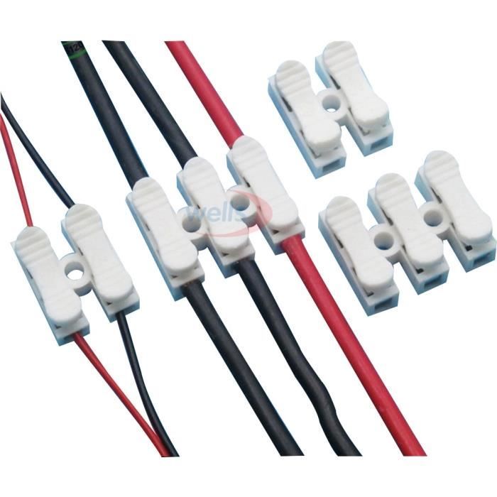 9 Pièces Connecteur électrique 2 en 4 sorties, Rapide Connecteur de Fil de  Conducteur Compact Ressort Bornier avec Levier Ecrou - Cdiscount Bricolage