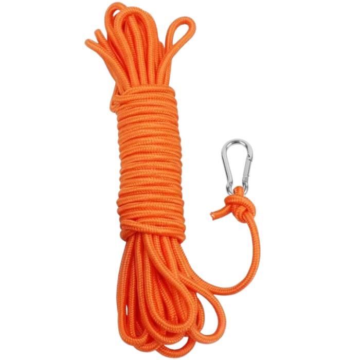 Cordamarket Corde Drisse Polyester 8mm Jaune Fluo 50m - Haute Ténacité - Nautique, Camping, Sport