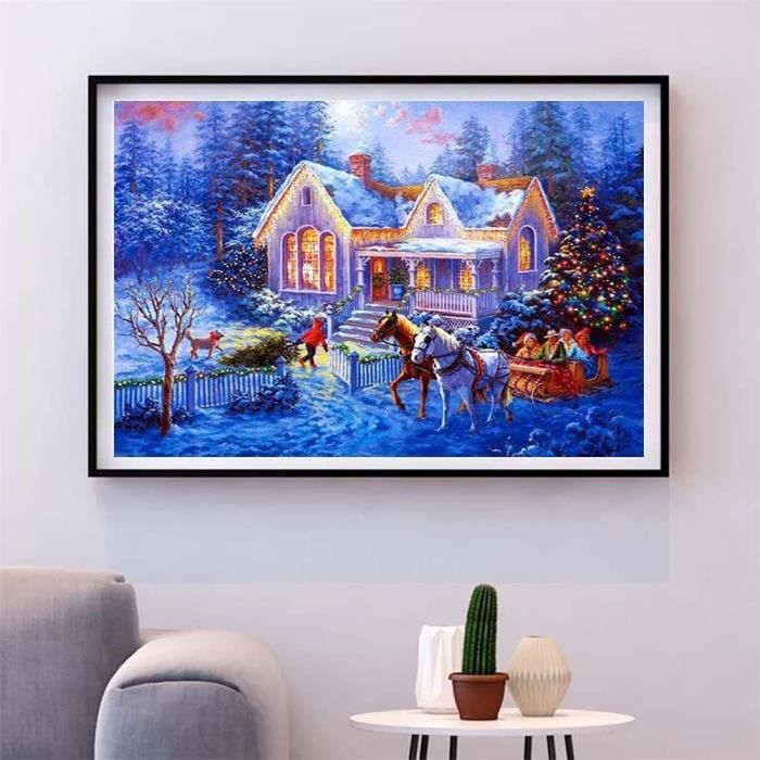 Kit De Peinture Diamant 5D Pour Adultes Et Enfants, Peinture Diamant, Chaussette De Noël, Kit De Chaussettes De Noël, Kits D'art Diamant De Noël Avec Strass Pour Loisirs Créatifs, Broderie Au Point