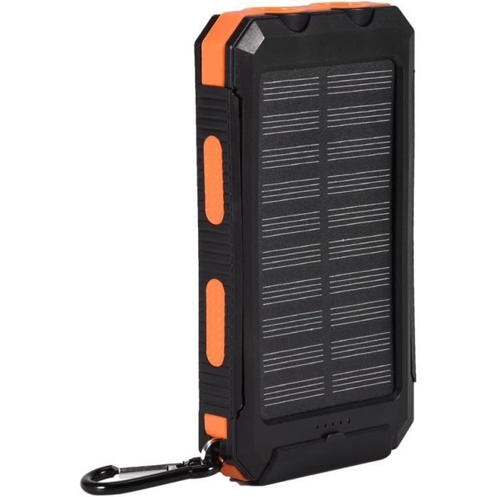 Batterie Externe Solaire - Panneau 6V 3W - 23.6x14.3x1.8 Cm - Aluminium - Imperméable - Pour Camping, Randonnée, Urgence