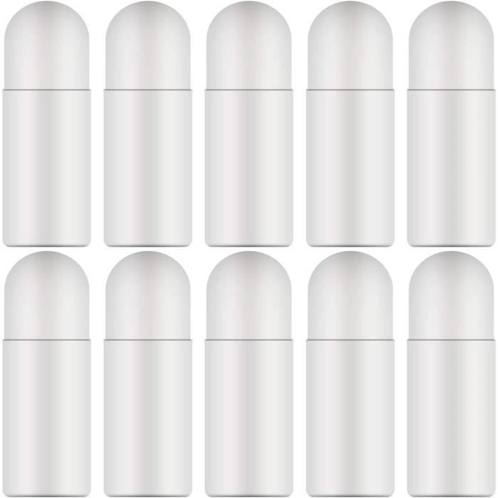Lot de 6 bouteilles de voyage rechargeables en plastique avec pompes blanches 50 ml