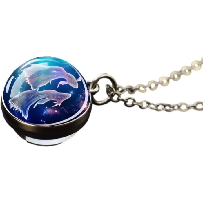 Collier Pendentif Ohm En Verre Cabochon – Chaîne De 50 Cm, Couleur Argent/turquoise, Style Bohème