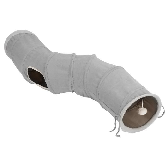 Meilleurs prix pour Cikonielf tunnel pour chat pliable Tunnel de chat pliable jouet de tube de jeu de chat en forme de S avec boule suspendue pour