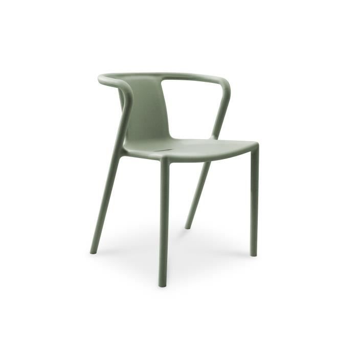 fauteuil de jardin empilable en polypropylène vert olive