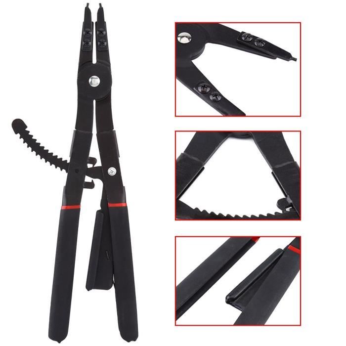 Ensemble Pinces à Circlips 40cm - Professionnel Intérieur/Extérieur - 12 Embouts - Boîte Rangee