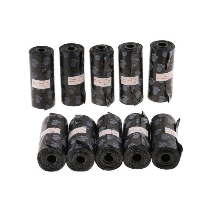 Comparer les prix de Fanguo-10pièces Sacs de Ramasse-crottes pour Chien Chat Sachet de Déchet Jetablede Animaux de Familier Noir