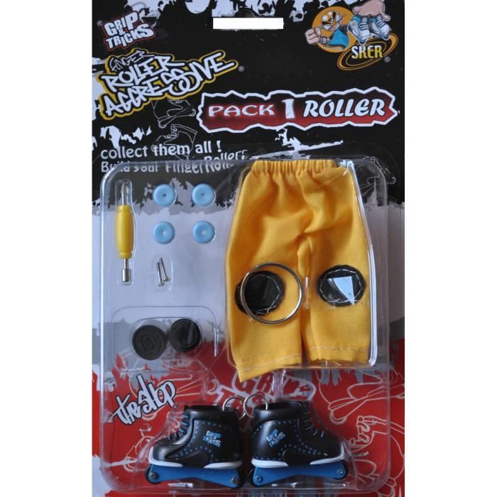 Grip And Tricks - Finger Roller Skates Verts Pack 1 Avec 4 Mini Roues