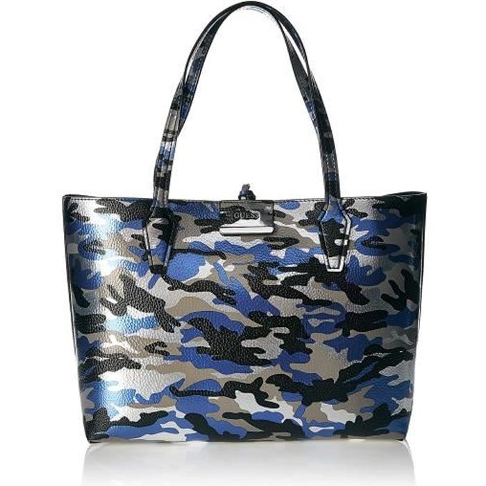 Guess Sac Cabas Femme Bobbi CM6422150 Bleu Camouflage Cdiscount Bagagerie Maroquinerie