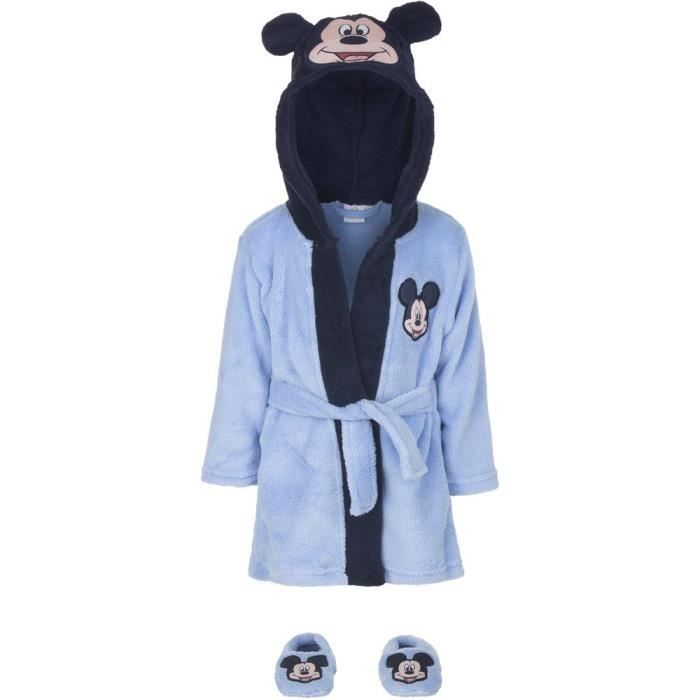 Peignoir et chausson Mickey Mouse 9 12 mois peignoir bebe bleu Cdiscount Maison