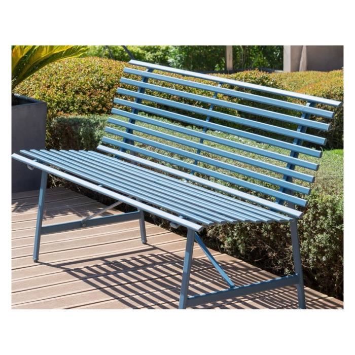 Banc Metal Exterieur Tampa Hesperide Orage Achat Vente Banc D Exterieur Banc Metal Tampa Orage Cdiscount