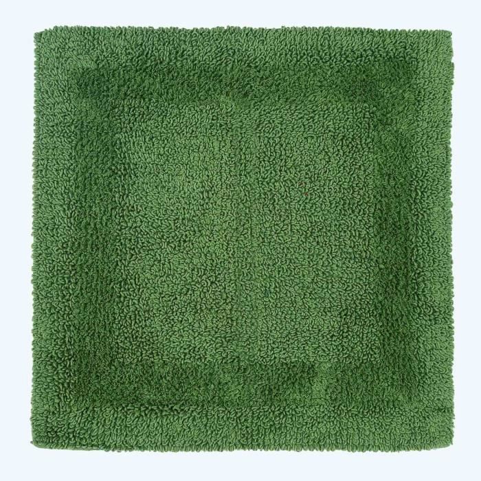 HOMESCAPES Tapis De Bain Antidérapant Damier En 100% Coton Jaune Et Gris, 50 X 80 Cm