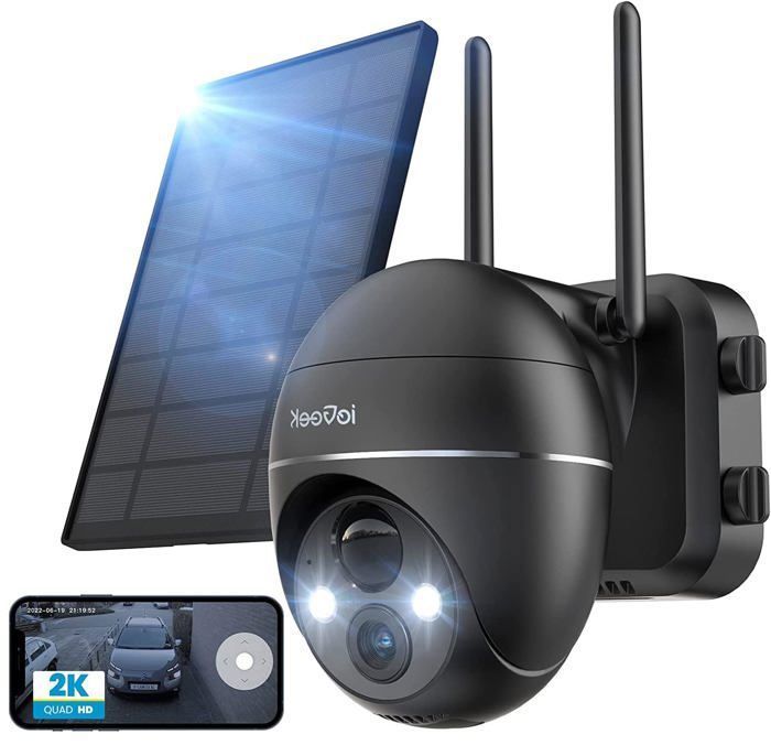 IeGeek 2K Caméra de Surveillance WiFi Extérieur sans Fil Solaire Caméra IP  Batterie Vision Nocturne Couleur PIR Détection Mouvement - Cdiscount  Bricolage