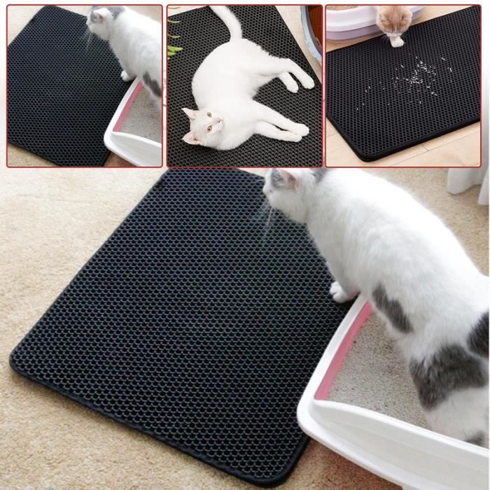 Comparer les prix de Ikodm Tapis litière pour chat Tapis de litière pour chat Tapis abeille Tapis imperméables 78 × 60cm TAPIS LITIERE
