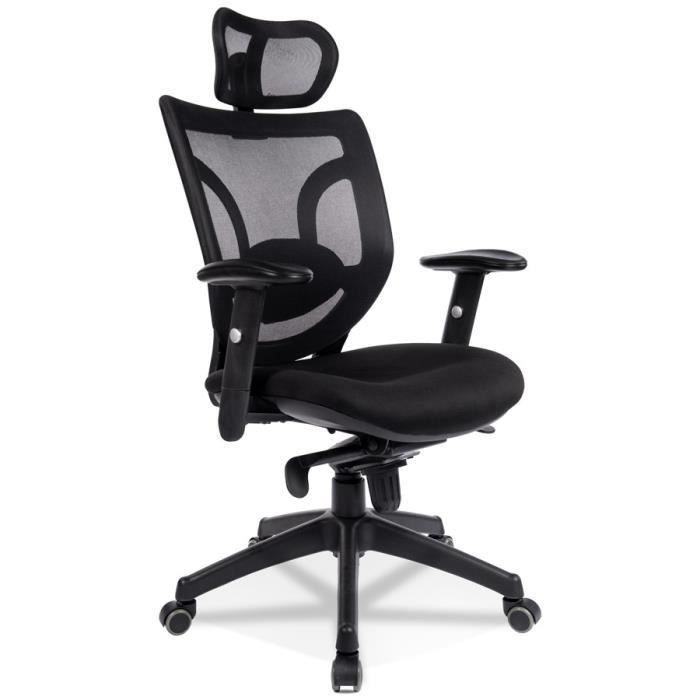 fauteuil de bureau design just en tissu et structure noire - dimensions : 66x61,5x118 cm