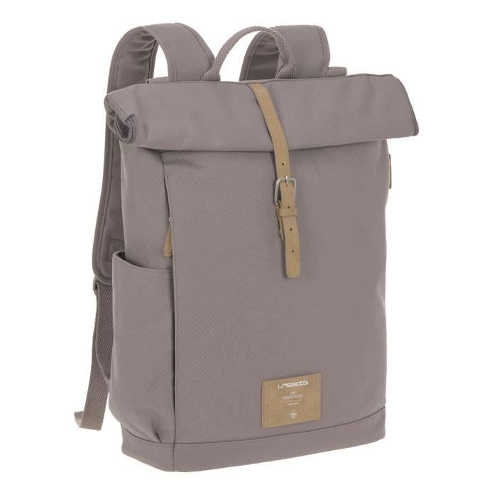 Lässig Green Label Rolltop Backpack Rosewood Grey [210405] - sac de couches sac a langer