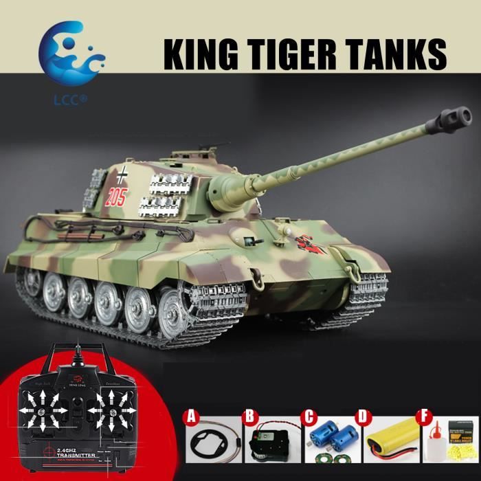 LCC® 2.4Ghz Radio Control 1/16 Germany KING TIGER TANKS Air Soft RC Battle Tank Smoke & Sound