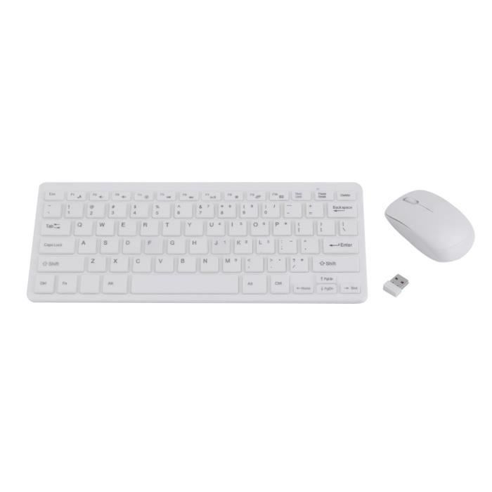 Mini 2.4G sans fil Slim clavier et souris sans fil pour PC portable de bureau blanc[En stock]