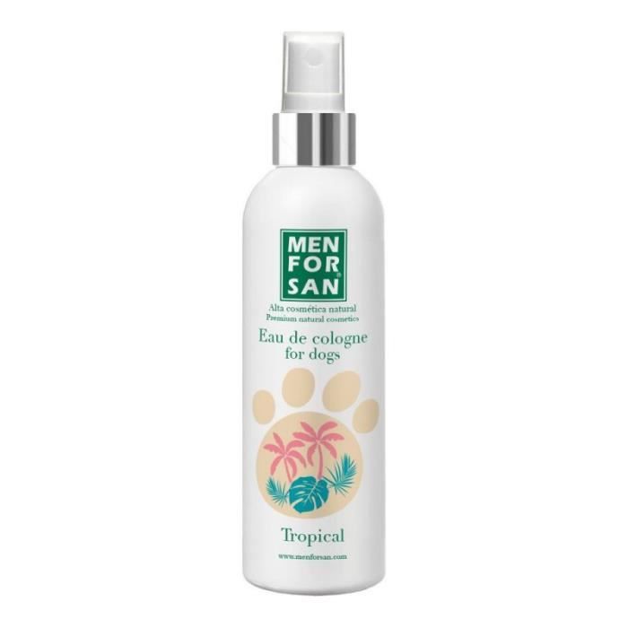 Menforsan Eau de Toilette Tropical pour Chiens 125ml, Effet déodorant, Parfum Doux et Durable - 8414580030418