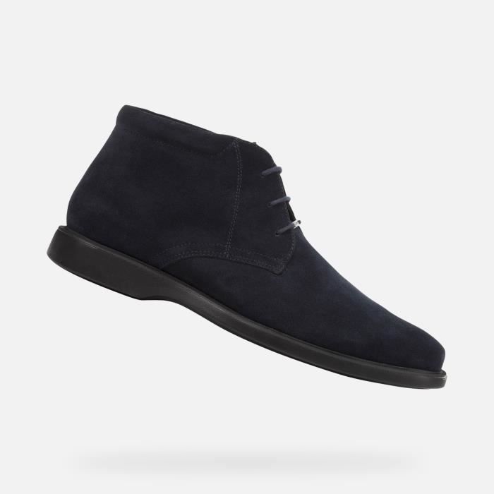 Geox Baskets basses U BRAYDEN 2FIT ABX Homme - Geox - Cuir - Bleu - Lacets - Respirantes et imperméables