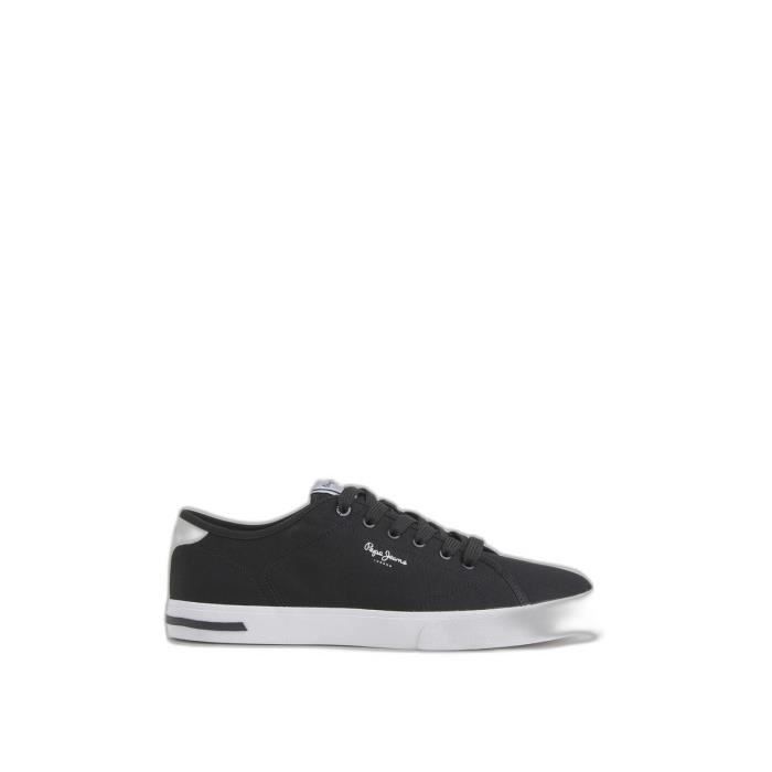 Pepe Jeans Baskets Pepe Jeans Kenton Road - Homme - Noir - Synthétique - Plat - Lacets