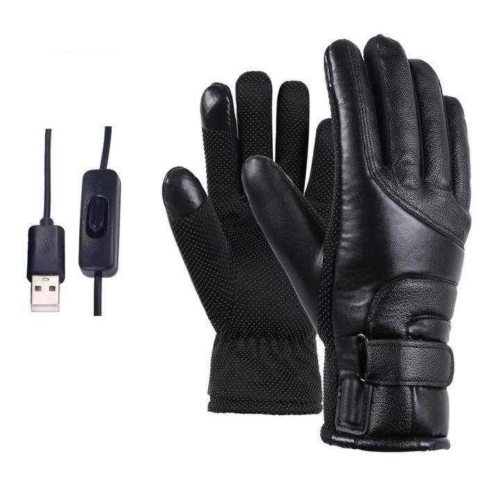 Gants,Gants chauffants électriques coupe vent pour moto,cyclisme,ski,chauds,avec alimentation USB,pour hommes et - Type Black
