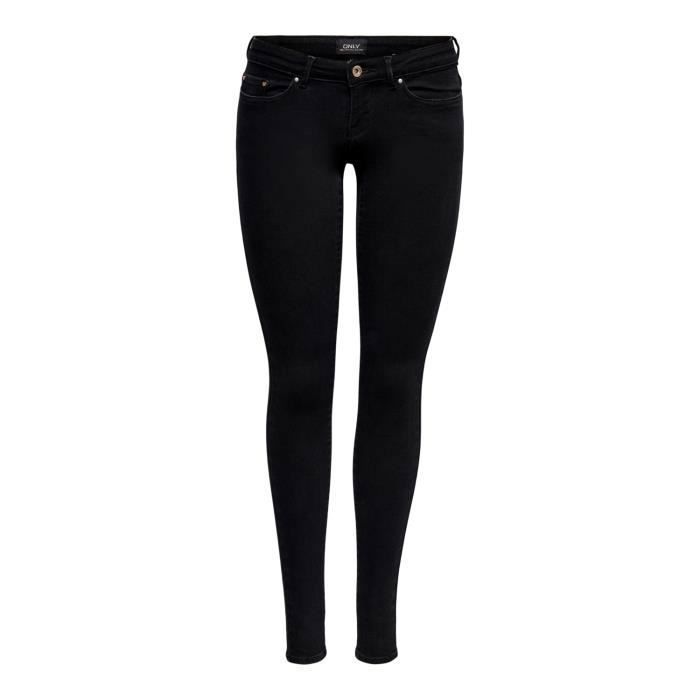Jean skinny femme ONLY LICENCE Onlcoral Life Power Noos Taille basse Denim extra extensible Noir Cdiscount Pret a Porter