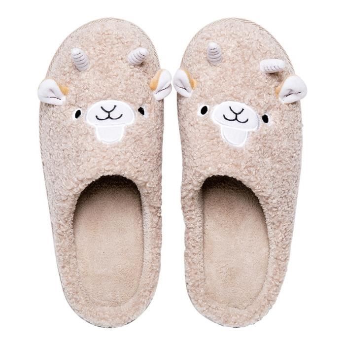 Chaussons Hiver Mémoire De Forme - Pantoufles Douillettes Unisexes, Antidérapantes, Pour Intérieur/extérieur