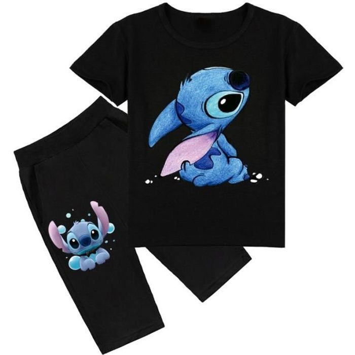 Stitch Ensemble T-shirt à manches courtes + pantalon pour garçon Enfant