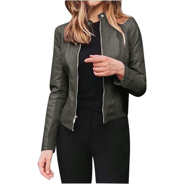 Veste en semi cuir femme sale