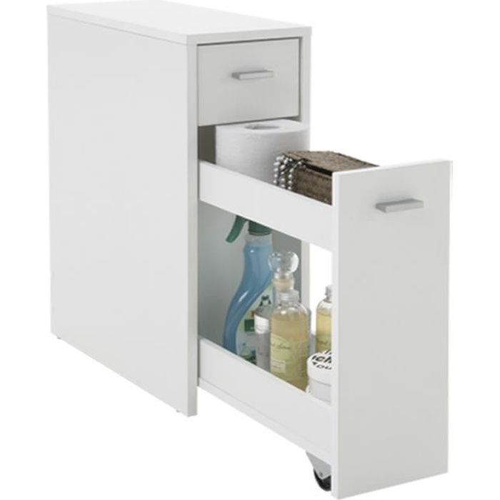 Meuble Salle De Bains Coloris Blanc L20 X H61 X P45 Cm Achat