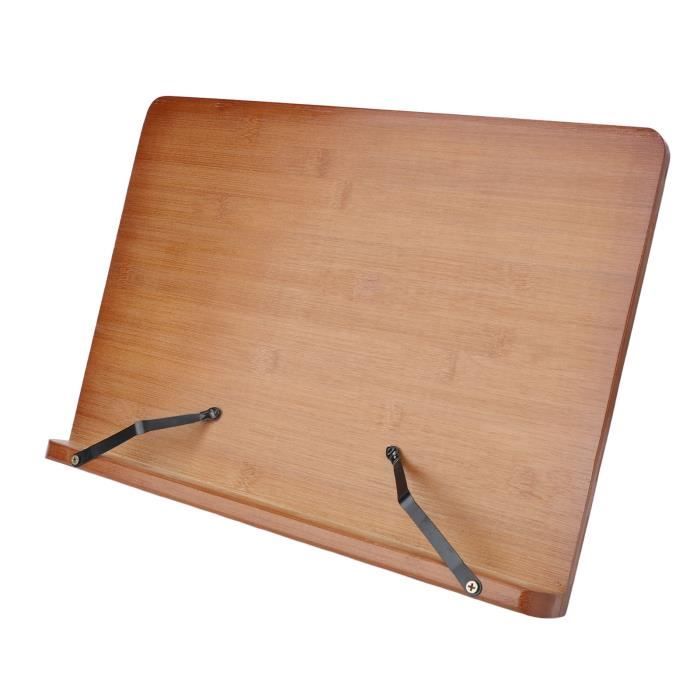 Support De Livre En Bois Avec Base Rotative 360° - Pupitre De Lecture Réglable En Hauteur (5-38 Cm) - Pour Livres, Recettes, Tablettes - Idéal Bureau, Cuisine
