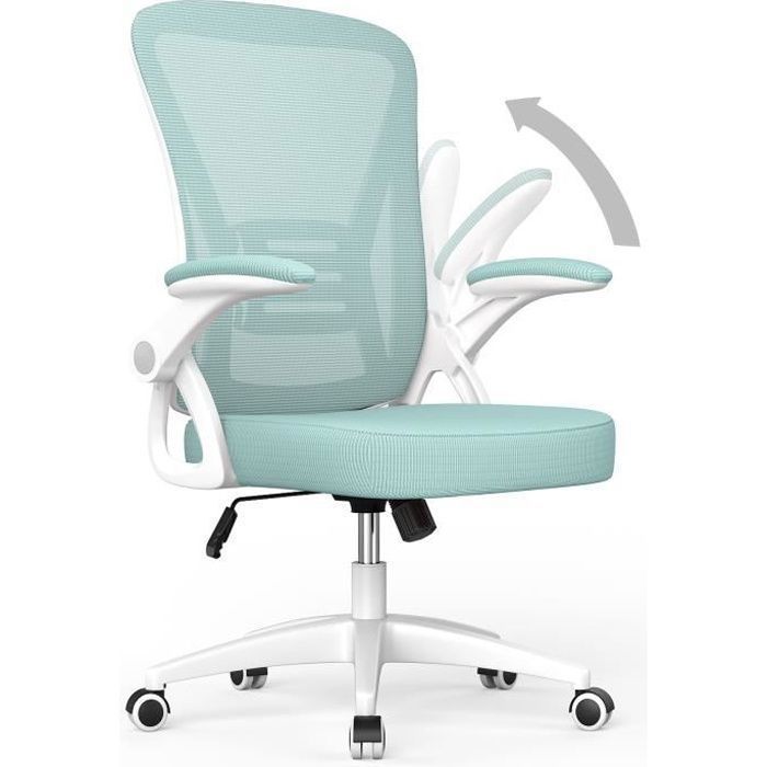 Fauteuil De Bureau En Cuir PU Bonnlo - Accoudoirs, Dossier Inclinable, Hauteur Réglable, Pied Doré (vert)