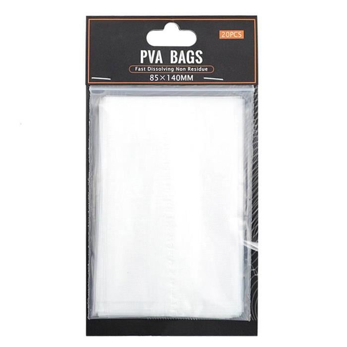Kit Recharge Sacs PVA Fulenyi Pour Pêche à La Carpe – 50x7x14cm + 50x6x12cm, Soluble Eau Froide, Sans Ruban, écologique, Pour Appâts Granulés