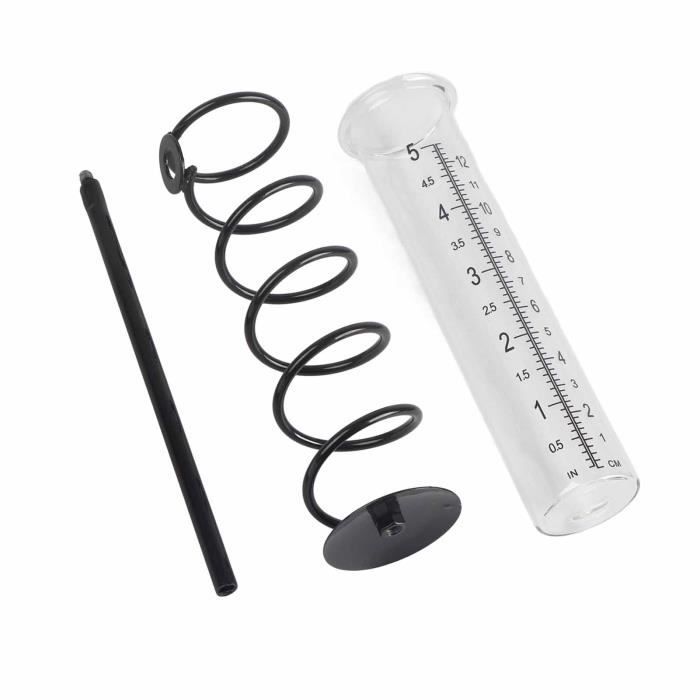 Pluviomètre Jardin Verre Avec Support Spirale - Tube Remplacement Inclus