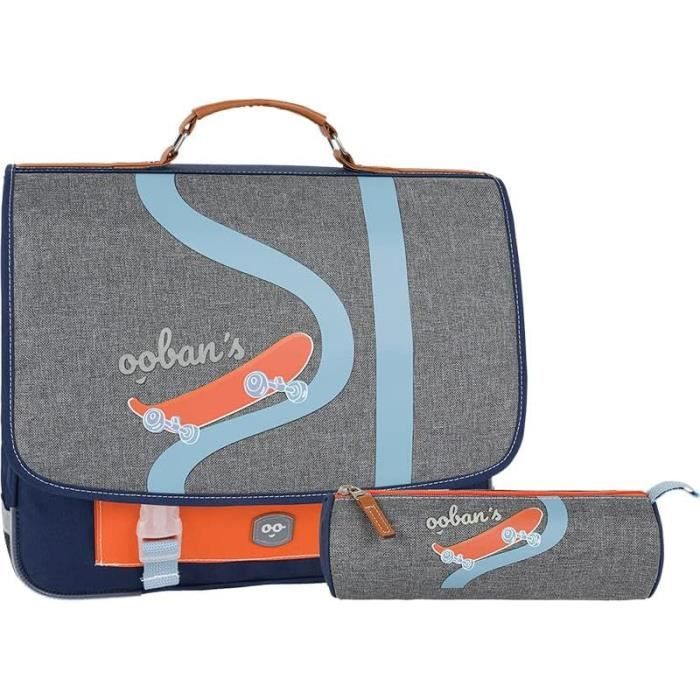 Skate Cartable 41 Cm Funny Skate Chin?�-Bleu + Trousse Ronde Offerte Gar?�on (Lot De 1)[J434 