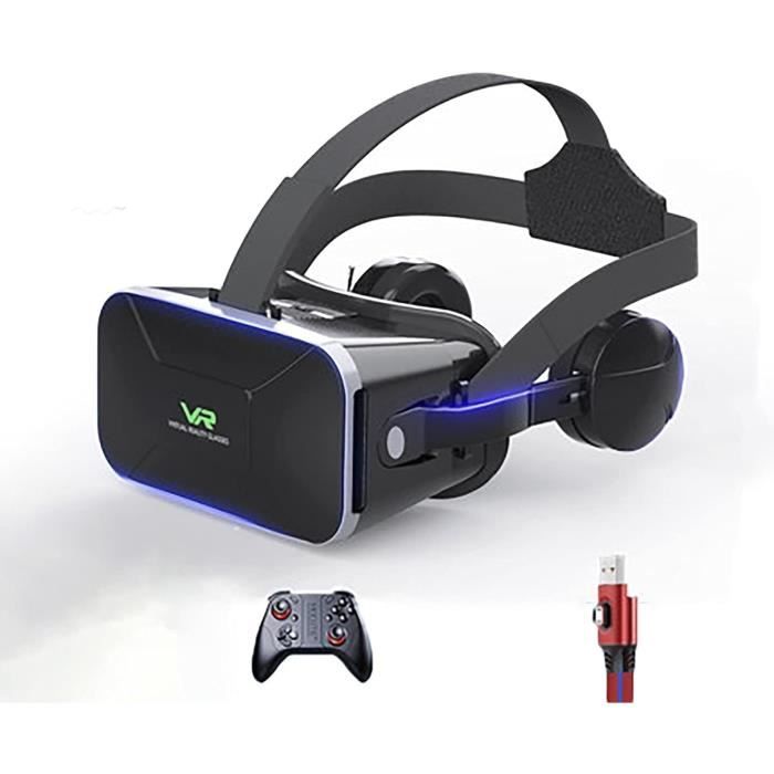 Casque VR HpLive Pour Smartphone – Réalité Virtuelle 3D Immersive Réglable + Contrôleur, Blanc 5-7 Pouces