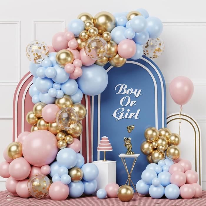 Ballons Rose et Bleu - Gender Reveal - 60 Pièces - Confettis