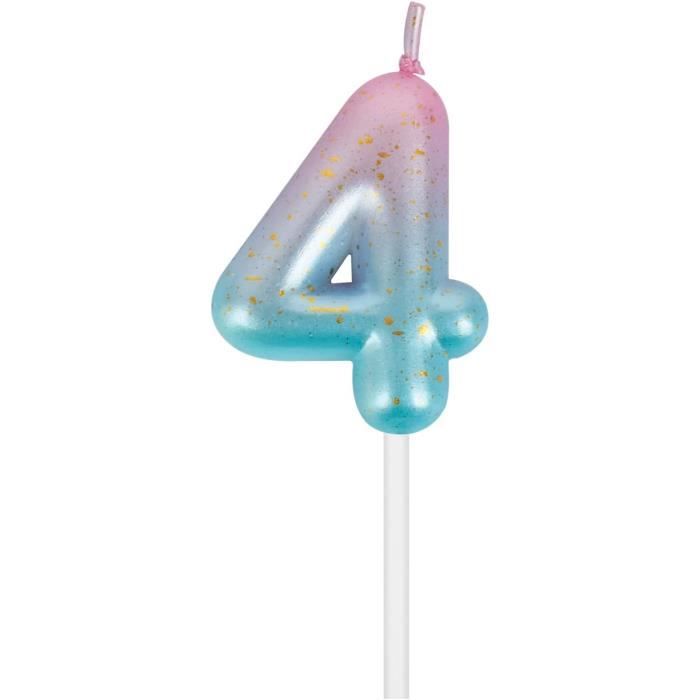 Grandes Bougies D'Anniversaire Chiffres 6 An Bleu | Décoration Gâteau Fête Pour Birthday Enfant