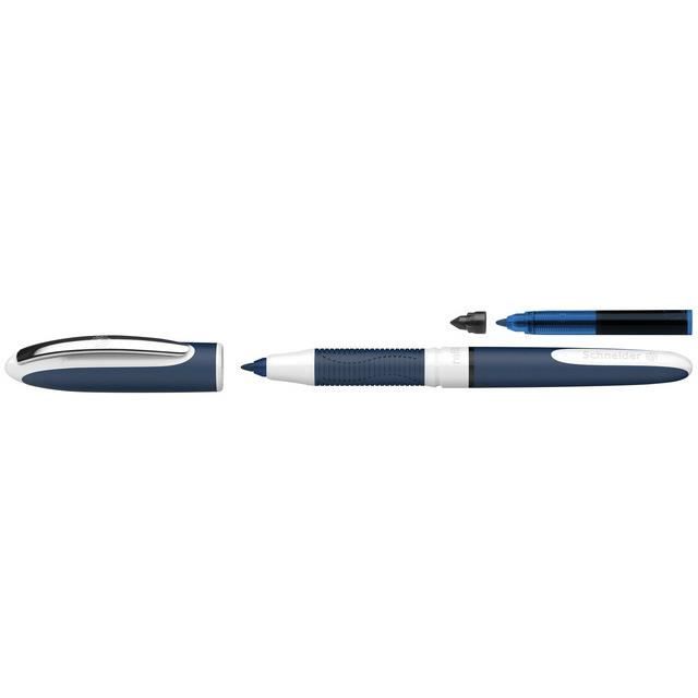Stylo Roller Schneider One Change Rechargeable - Bleu, 0.6mm Avec 3 Cartouches