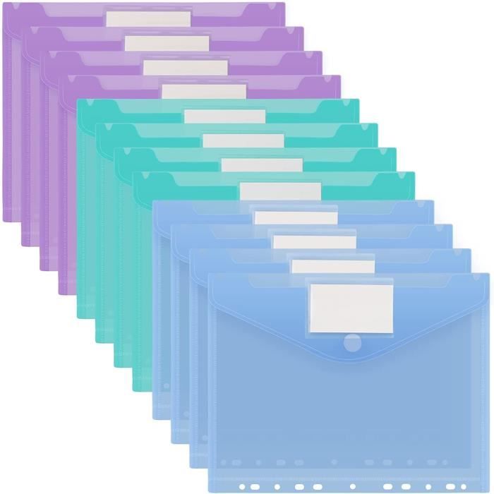 Eco-eco Lot De 2 Porte-Vues A4 10 Pochettes - 50% Recyclé Transparent Pour Classement Écologique