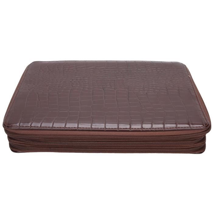 Étui à Stylos 8 Emplacements En Palissandre Noir - Plateau Rangement Bureau - Neuf Avec étiquettes