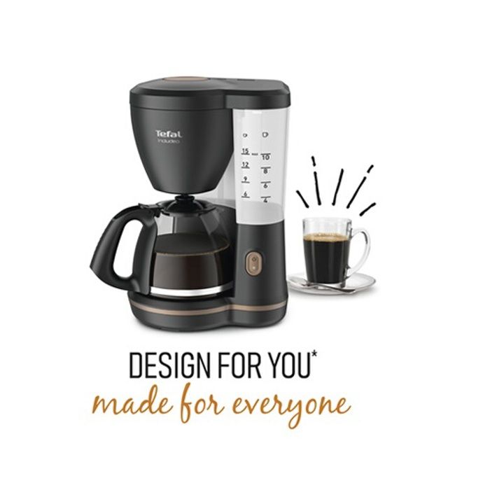 TEFAL CM533811 Cafetière Includeo, Machine à café filtre, 15 tasses, Utilisation simple, Porte-filtre amovible, Poignée ergonomique