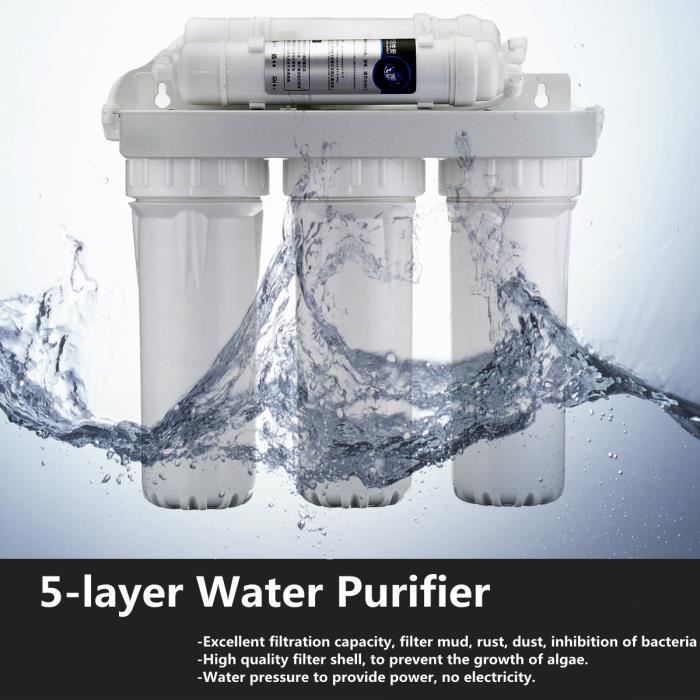 Lot De 3 Filtres Robinet Charbon Actif - Purificateur Eau 5 Couches - Élimine Chlore Et Impuretés - 13-16mm